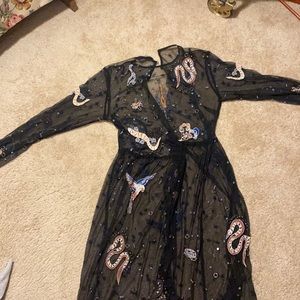 Zara embroidered mesh kimono